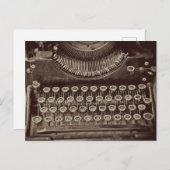 ヴィンテージアンティークオールドセピアトーンタイプライター ポストカード (正面/裏面)