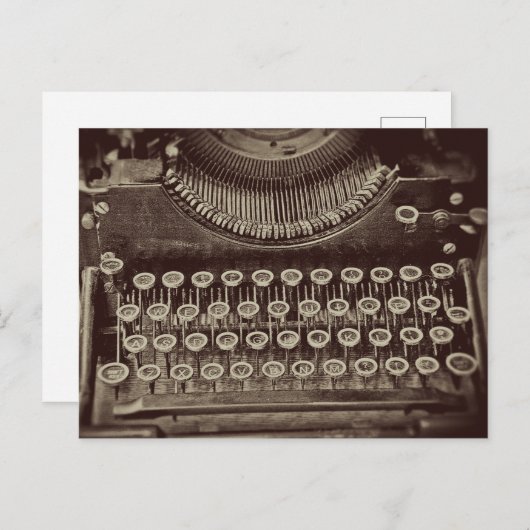 ヴィンテージアンティークオールドセピアトーンタイプライター ポストカード (正面/裏面)