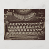 ヴィンテージアンティークオールドセピアトーンタイプライター ポストカード (正面)