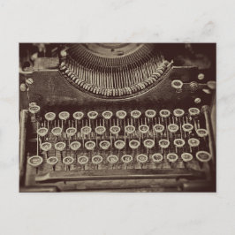 ヴィンテージアンティークオールドセピアトーンタイプライター ポストカード