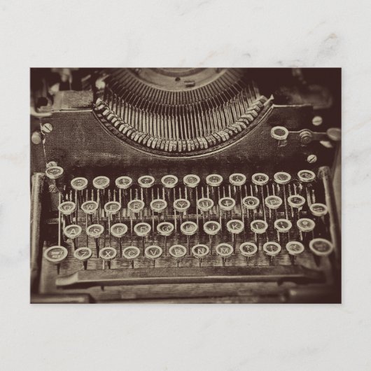 ヴィンテージアンティークオールドセピアトーンタイプライター ポストカード (正面)