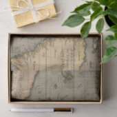 ヴィンテージアンティークオールドワールドマップティッシュペーパー 薄葉紙 (ギフト)