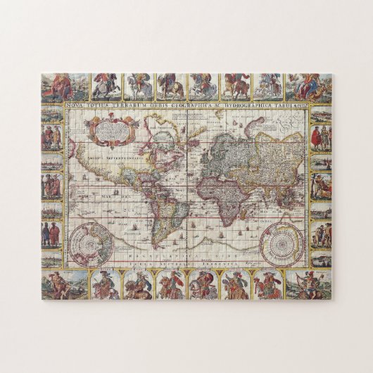 ヴィンテージアンティークオールドワールドマップデザイン ジグソーパズル (横)