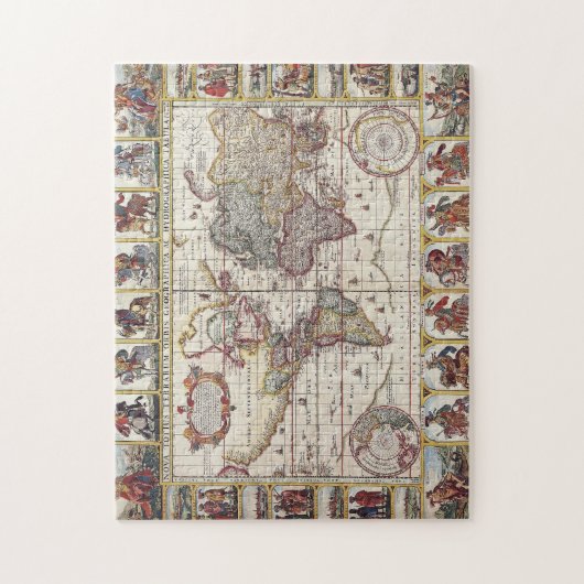 ヴィンテージアンティークオールドワールドマップデザイン ジグソーパズル (縦)