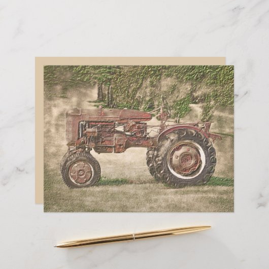 ヴィンテージアンティークオールド素朴カントリーファームトラクター (正面/裏面インサイチュ)