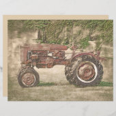 ヴィンテージアンティークオールド素朴カントリーファームトラクター (正面/裏面)