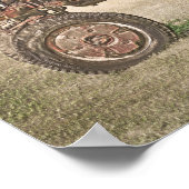 ヴィンテージアンティークオールド素朴カントリーファームトラクター ポスター (角)