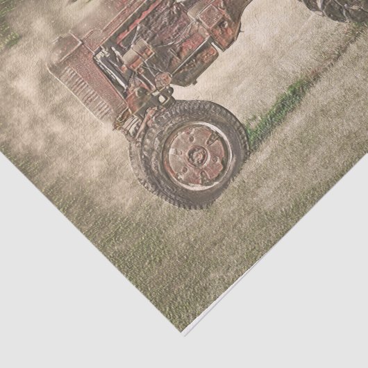 ヴィンテージアンティークオールド素朴カントリーファームトラクター 薄葉紙 (詳細)