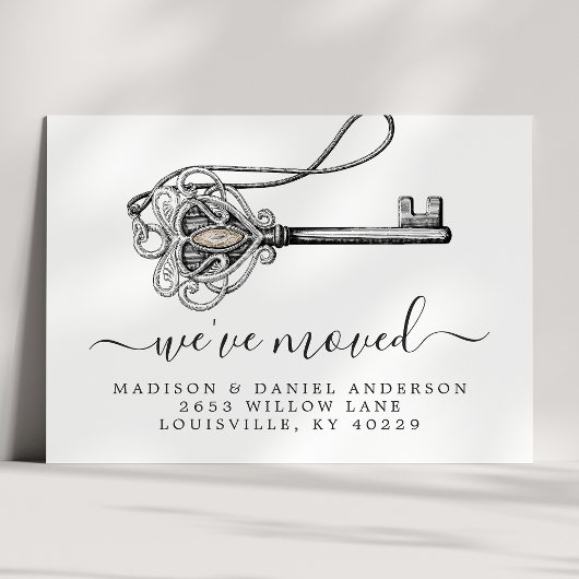 ヴィンテージアンティークオールド鍵ニューホームムービング 案内ポストカード