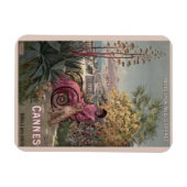 ヴィンテージアンティークカンヌフランスの旅行広告 マグネット (横)