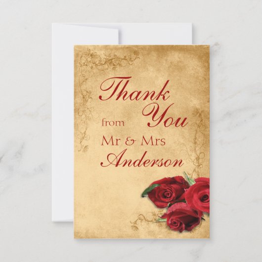 ヴィンテージアンティークカ結婚ラメルサンキューカード サンキューカード (正面)