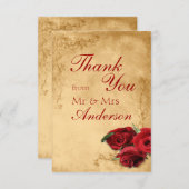 ヴィンテージアンティークカ結婚ラメルサンキューカード サンキューカード (正面/裏面)