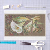 ヴィンテージアンティーククラシックカラリリー花 薄葉紙 (クラフト)