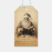 ヴィンテージアンティーククラシックサンタカスタマイズクリスマス ギフトタグ (正面)