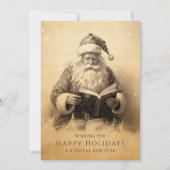 ヴィンテージアンティーククラシックサンタカスタマイズクリスマス シーズンカード (正面)