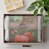 ヴィンテージアンティーククラシックポピー花 薄葉紙 (ギフト)