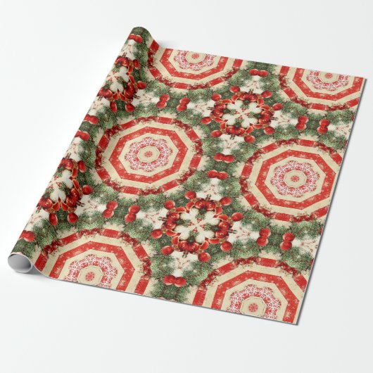 ヴィンテージアンティーククリスマスをテーマにしたパート1 Ephemera ラッピングペーパー (アンロールド)