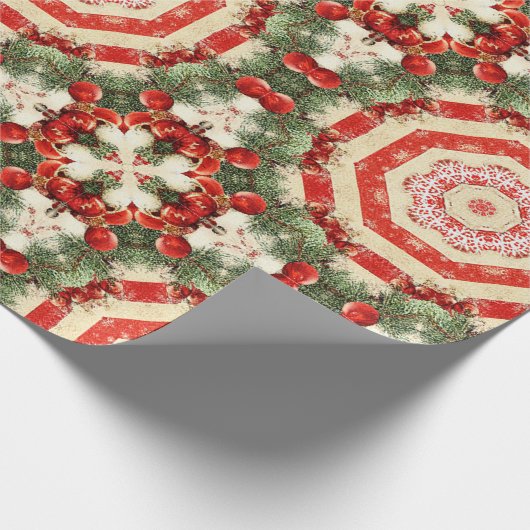 ヴィンテージアンティーククリスマスをテーマにしたパート1 Ephemera ラッピングペーパー (角)