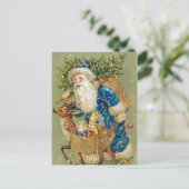 ヴィンテージアンティーククリスマスカードサンタ ポストカード (スタンド正面)