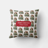ヴィンテージアンティーククリスマスサンタクロースファミリー名 クッション (裏面)