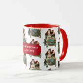ヴィンテージアンティーククリスマスサンタクロースファミリー名 マグカップ (正面右)