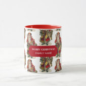 ヴィンテージアンティーククリスマスサンタクロース名前をカスタムする マグカップ (中央)