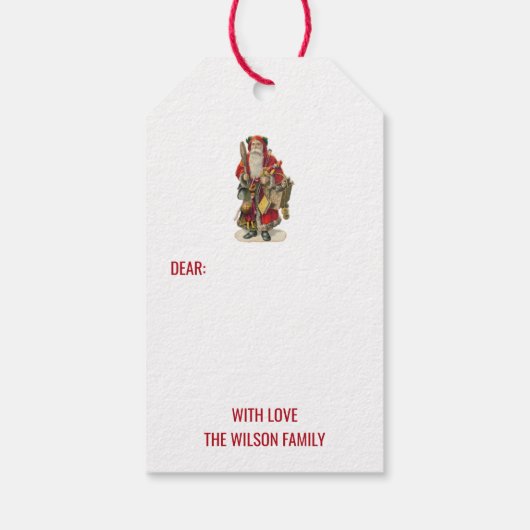 ヴィンテージアンティーククリスマスサンタクロース&ギフト ギフトタグ (裏面)
