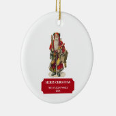 ヴィンテージアンティーククリスマスサンタクロース&ギフト セラミックオーナメント (右)