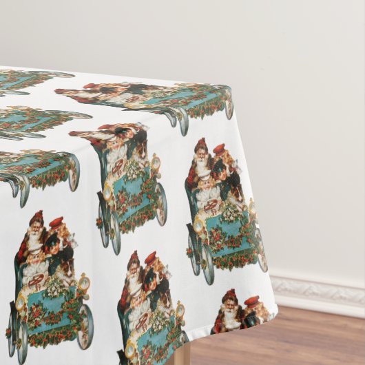 ヴィンテージアンティーククリスマスサンタクロース テーブルクロス (インサイチュ)