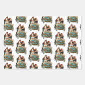 ヴィンテージアンティーククリスマスサンタクロース ラッピングペーパーシート (正面2)