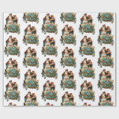 ヴィンテージアンティーククリスマスサンタクロース ラッピングペーパー (フラット)