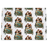 ヴィンテージアンティーククリスマスサンタクロース ラージペーパーバッグ (正面)