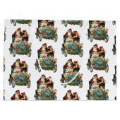 ヴィンテージアンティーククリスマスサンタクロース ラージペーパーバッグ (裏面)