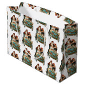 ヴィンテージアンティーククリスマスサンタクロース ラージペーパーバッグ (裏面アングル)