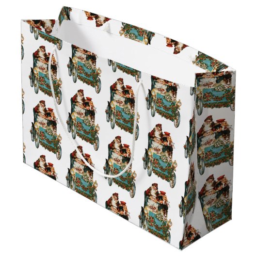 ヴィンテージアンティーククリスマスサンタクロース ラージペーパーバッグ (裏面アングル)