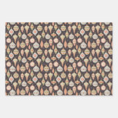 ヴィンテージアンティーククリスマスツリーオーナメントパターン ラッピングペーパーシート (正面2)