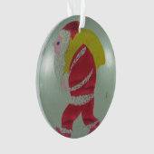 ヴィンテージアンティークグラスクリスマスボール色彩の鮮やかサンタ オーナメント (正面)