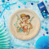 ヴィンテージアンティークケルビエンジェルスイラストレーション ペーパープレート (パーティー)
