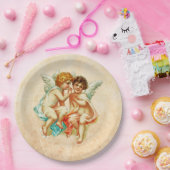 ヴィンテージアンティークケルビエンジェルスイラストレーション ペーパープレート (パーティー)