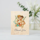 ヴィンテージアンティークケルビエンジェルススケッチサンキューユー ポストカード (スタンド正面)