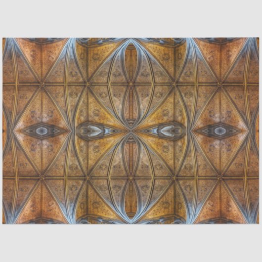 ヴィンテージアンティークゴシック大聖堂の天井デクページ 薄葉紙 (正面)