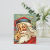 ヴィンテージアンティークサンタクリスマスポストカード シーズンポストカード (スタンド正面)