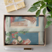 ヴィンテージアンティークサンタ節クリスマスデクページ 薄葉紙 (ギフト)