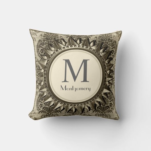 ヴィンテージアンティークサンフレーム-パーソナライズされた クッション (正面)