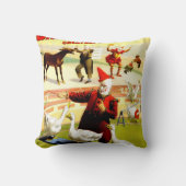 ヴィンテージアンティークサーカスピエロとゲーズピロー クッション (正面)