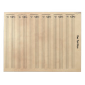 ヴィンテージアンティークシカスタムート音楽紙 ノートパッド (正面)