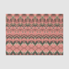 ヴィンテージアンティークシックなピンクグリーンパターンデクページ 薄葉紙