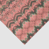 ヴィンテージアンティークシックなピンクグリーンパターンデクページ 薄葉紙 (詳細)