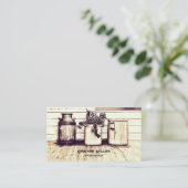 ヴィンテージアンティークショップセピア素朴カントリージャグ 名刺 (スタンド正面)