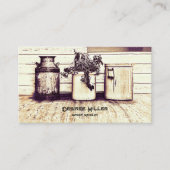 ヴィンテージアンティークショップセピア素朴カントリージャグ 名刺 (正面)